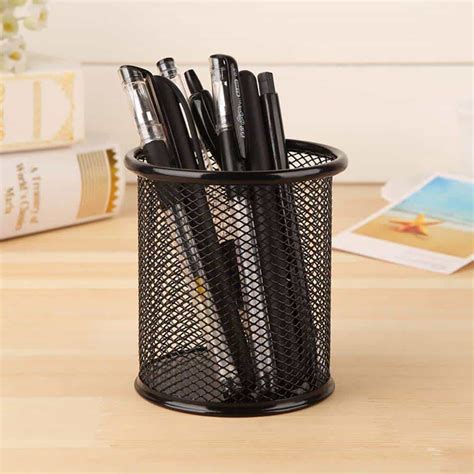 metal pencil holder box|pencil holder for desk.